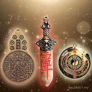 Pendant Accessories Carry Seven Stars Portable 3 Swords Disc Brass Bronze Medal Gossip Set Shanhai T