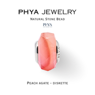 PHYA Peach agate Natural Stone Bead - Diskette : บีดส์หินพญา - พีชอาเกต