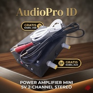 5Volt 2 Channel Stereo Mini Power Amplifier L + R ..... Free USB Cable And Free AUX Cable