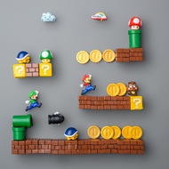 3D Stereo Super Mario Fridge Magnet Sticker decorative stickers Cute Realistic Scene  Home Refrigerator Decor DIY Christmas Gift