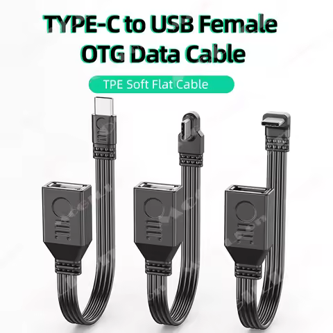 USB C to USB A Adapter OTG Cable 90 Degree Type C Male to USB 2.0 Female Cable for MacBook Pro Samsu