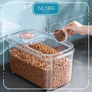 NUWA Sumo Container Transparent Rice Container Bekas Simpan Beras Insect-Proof Sealed Magnetic 5kg/10kg Kitchen Storage