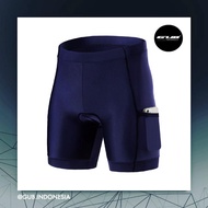 COOLMAX SPORT Side Pocket 19D Gel Padding Bike Pants NAVY - Celana Olah Raga Sepeda Dengan Bantalan 