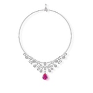 Cross-Border 8ct Evening Clavicle Chain European American Necklace Pink Diamond Luxury New Product C