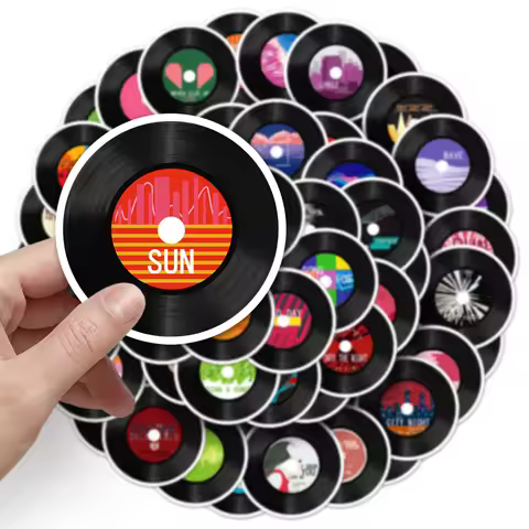 10/50PCS Retro Vinyl Records Stickers Decal DIY Sticker Aesthetic Disco Rock And Roll Music Studio P