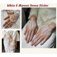 Henna Instant White Sticker Pengantin Inai Sticker Putih Lace Henna Temporary Tattoo Lace