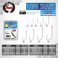 huak4289 ตัวเบ็ดสแตนเลส ก้านยาว 1930ss กล่องฟ้า กล่องละ 25-50 ตัว