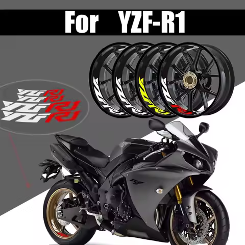 For YAMAHA Motorcycle YZFR1 YZF R1 YZF-R1 Logo Emblem Reflection Stickers Motor Cycle Wheel Inner St