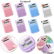 ROSEGOOD Math Calculator, Plastic 8-Digit Mini Calculator, Professional Portable Cartoon Accounting 