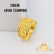 Mydora Centipede Ring Stamping l Gold 916/22K
