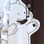 Outfit - Burgundy Bear Sweater Cartoon Hoodie Premium Wanita Korean Style