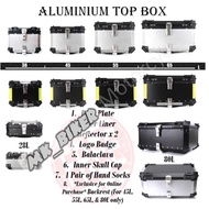 Motorcycle Aluminium Top Box Kotak Motosikal Aluminium 45L 55L 65L