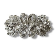 Antique CORO Duette 1930s Brooch Signed Patented Fur Clip Art Deco Double Pin