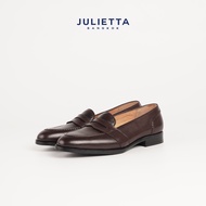 JULIETTA - MONTE Full Strap Penny Loafer Calfskin : Brown