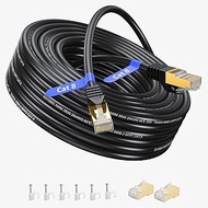Cat 8 Ethernet Cable 50 ft,Ablian 26AWG Latest 40Gbps 2000Mhz SFTP Patch Cord,Heavy Duty High Speed 