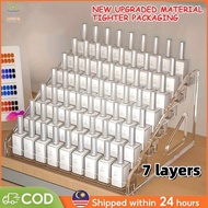 【Ready Stock】7 layers Acrylic Nail Polish Clear Multi-layer Display Rack Lipstick Storage Organiser 