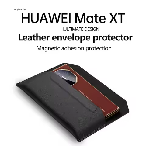 Luxury Genuine Leather Pouch Bag For Huawei Mate XT Ultimate Mate X5 X3 X2 Xs2 Magnetic Adsorption F