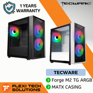 Flexi Tech TECWARE Forge M2 TG ARGB MATX Gaming Casing Black / White PC Desktop Casing