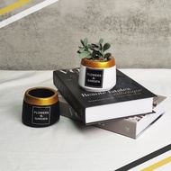 Nordic Mini Ceramic Flower Pot / Black White flower pot / cactus / small plant pot / indoor flower plant pot