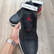 Sepatu Air Jordan 1 Low Brushstroke Swoosh Black