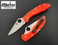 มีดพับ Spyderco Delica Flat Ground Orange (C11FPOR)