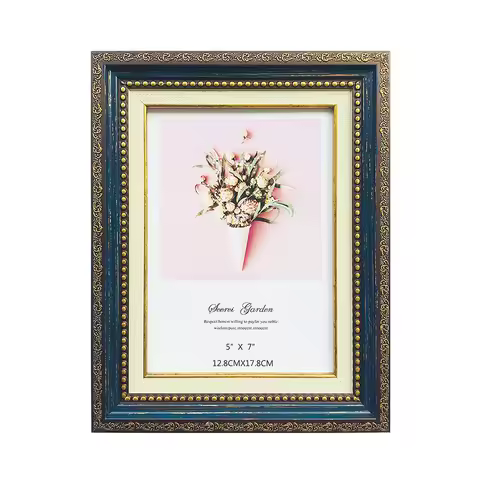 Photo frame retro blue 5 x 7 photo frame home office for photo frame unique design Christmas Valenti