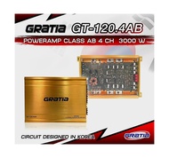 เพาเวอร์แอมป์ AB 4CH Gratia รุ่น GT-120.4AB 3000Watt เครื่องขยายเสียง เครื่องเสียงรถยนต์
