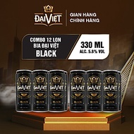 [Combo (12) lon 330ml] Bia Black Đại Việt, Bia đen sản xuất theo luật bia tinh dòng của Bia Đức, khô