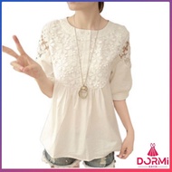 [Dormi®] All-Match Belly-Covering Mid-Length Doll Shirt Women/Korean Lace Loose-Fitting T-shirt Top Bottoming Shirt