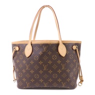 LOUIS VUITTON Monogram Neverfull PM金扣手挽袋棕色