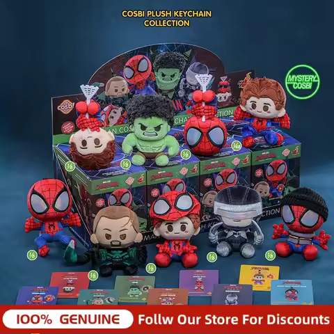 Authentic Hot Toys Spider-Man Cosbi Blind Box Character Keychain Hulk Scorpion Elegant Decor Fashion