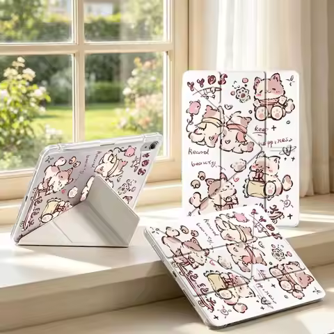 Cute Cat Print With Pen Slot Cover Tablet Case For Samsung Galaxy Tab S8 A9 Plus S9 Plus S7 FE A11 S