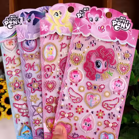 1pc My Little Pony Cute Cartoon Kids Diamond Crystal Sticker Personality Decoration 3D Sticker Art K