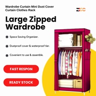 𝐌𝐔𝐑𝐀𝐇 Rak Pakaian Zip Almari Baju Kain Besar Large Capacity Zipped Wardrobe Spacious Storage Dust Cover Curtain Clothes