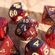 7 cái/bộ Crimson Star Galaxy Dice cho DND Dragons&Dungeons Game D&D RPG Desktop Cosplay