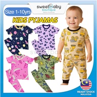 SWEETBABY Set Baju Budak Lelaki Perempuan Kids Pyjamas Boy Girl Sleepwear Nightwear Baby Playset Clo