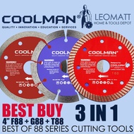 COOLMAN®️ 4" Diamond Blade 3 IN 1 ( F88+G88+T88 )