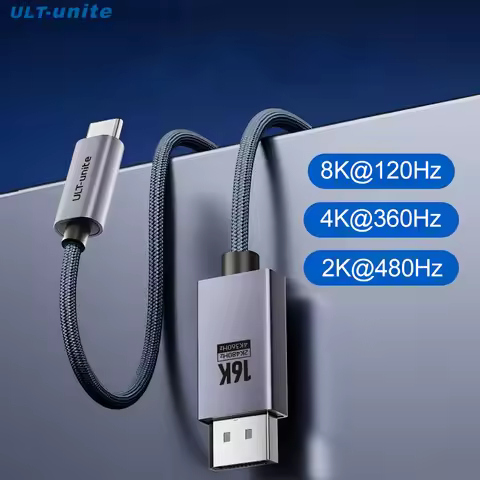 16K Type-C to DP 2.1 Cable, Scratch & Tear Resistant for Home Office,Pet-Friendly Design,80Gbps 8K@1