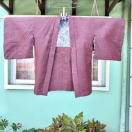 Kimono Haori Maroon Japanese Vintage