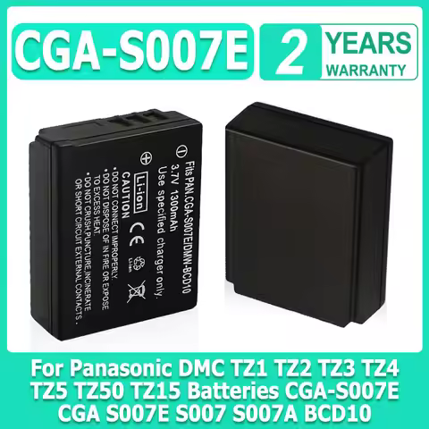 New Camera Battery for Panasonic DMC TZ1 TZ2 TZ3 TZ4 TZ5 TZ50 TZ15 Batteries CGA-S007E CGA S007E S00