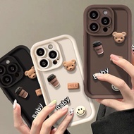 iPhone 16 15 14 13 12 11 Pro Max X XS XR XS Max 7 8 Plus SE2020 Phone Case 3D Cartoon Coffee Bear Pr