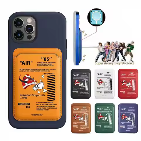 Upgrade Magnetic Sneakers PU Leather Wallet Case For MagSafe iPhone13 14 12 15 16 AIR White Label Ca