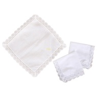 flgo Portable Tie-dye Square Useful Handkerchief for Woman Man Gentleman White Cotton Handkerchief S