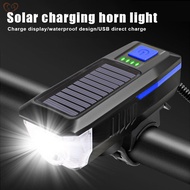 <APUN>Bike Light Solar / USB Charging Bike Light Bicycle Bell Horn Lamp Bike Flashlight Bike Front L