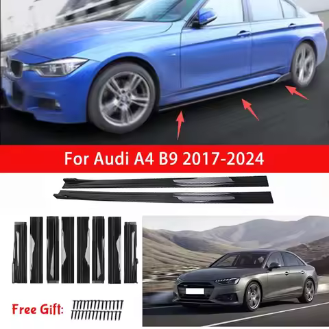 For Audi A4 B9 2017-2024 Side Skirt Extension Splitter Lip Racing Modified Side Spoiler