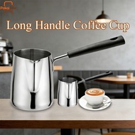 Stainless Steel Coffee Pot with Heat Resistant Long Handle Large Capacity Turkish Coffee Warmer Pot