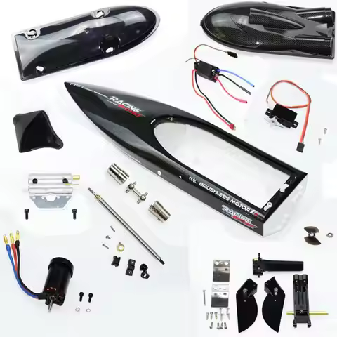 Feilun FT011 RC Boat metal upgrades Parts ESC body shell metal tail rudder propeller Water-cooled pa