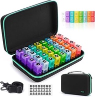 Monthly Pill Box Organiser 2 Times a Day, 32 Extra Large Daily AM PM Pill Box Organiser with Travel