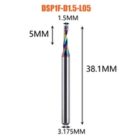 1pc AAAAA ขลุ่ยเดี่ยวคาร์ไบด์เกลียวดอกเอ็นมิล 3.175 45 6mm อลูมิเนียมโรงสี CNC 3D แกะสลักงานไม้อะคริลิค DLC เคลือบ