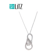 [ Free Necklace ] LITZ 18K White Gold Diamond Pendant C-DP0014 <2.80g+/->